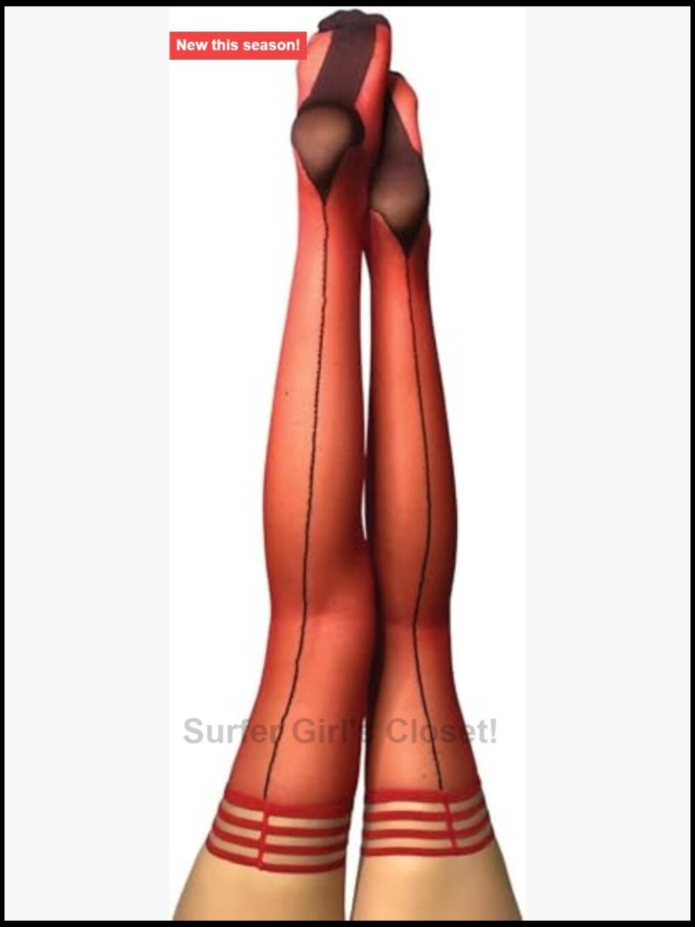 Thigh High Stockings No Slip Grip Stay Up Sheer Cuban Heel Womens Hosiery
